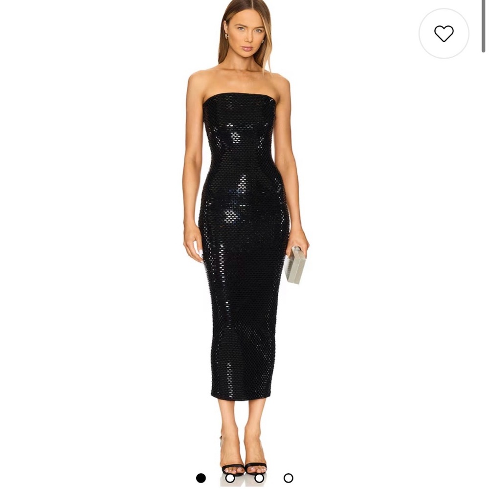 Elegant Black Strapless Sequin Dress